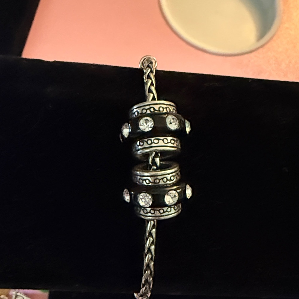 Brighton black and silver with cz’s spacer bead
